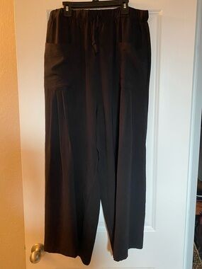 Men's Black Wide-Leg Drawstring Pants